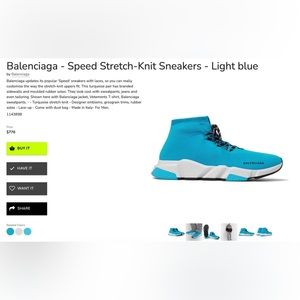 Balenciaga - Speed Stretch-Knit Sneakers - Light Blue